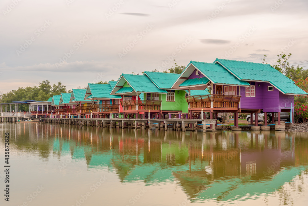 Fototapeta premium ban klong clone landscape nature samut song khram.