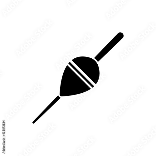 Fishing float icon. Black silhouette. Side view. Vector simple flat graphic illustration. The isolated object on a white background. Isolate.