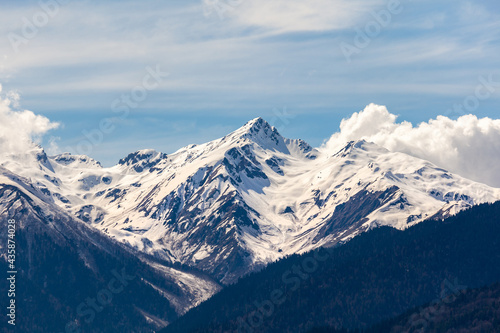 Beautiful views of the Svaneti mountains  the high-mountainous region of Georgia