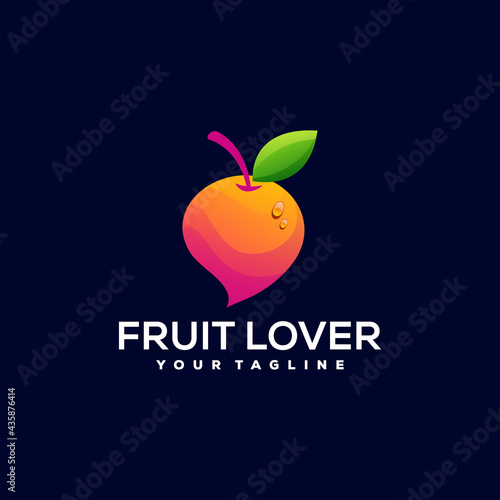 orange fruit gradient logo design