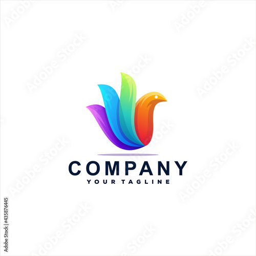 bird color gradient logo design