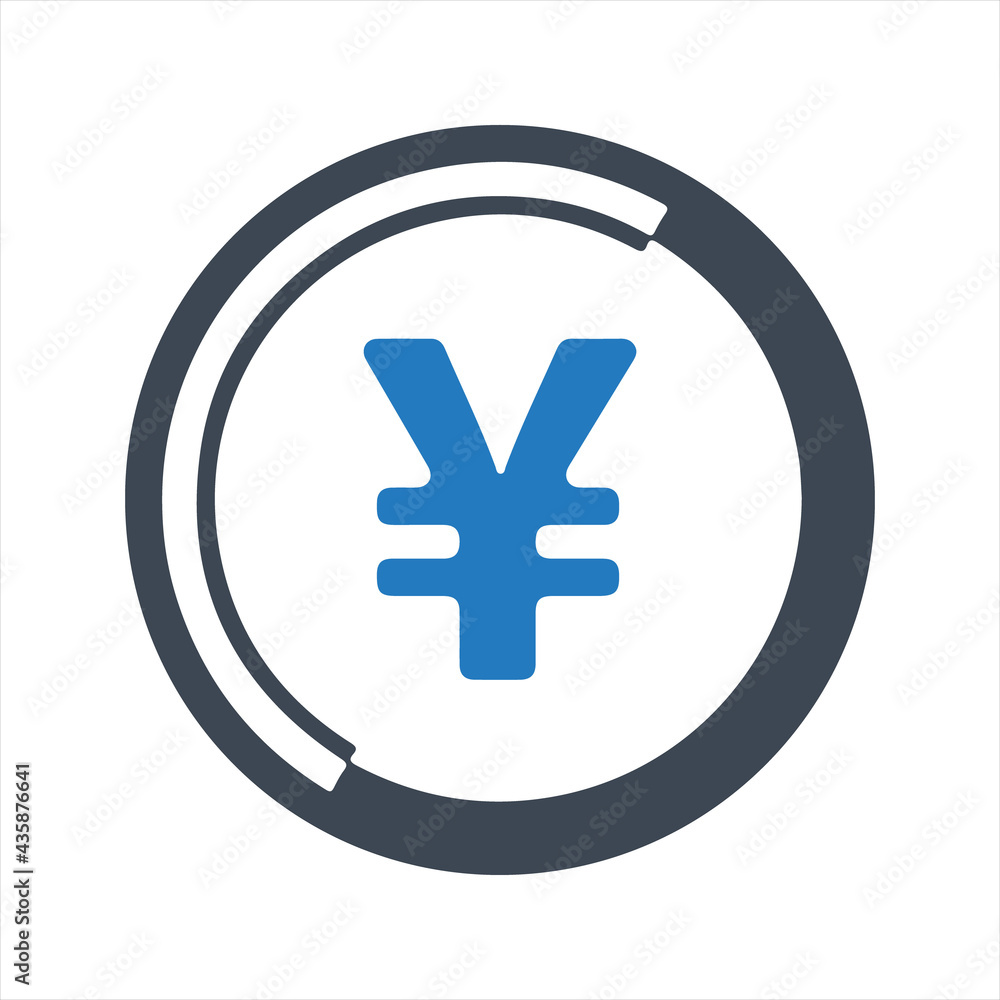 Yen coin icon, vector and glyph Yen coin icon, vector and glyph
