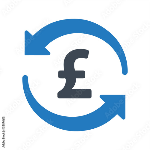 Pound transaction icon, vector and glyph