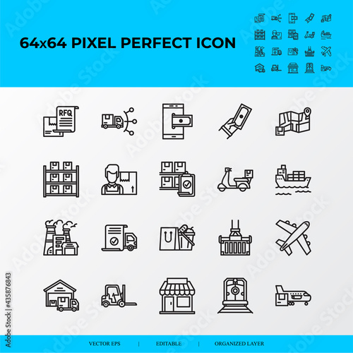 Set of Puzzle Related Vector Line Icons. Problem solving, puzzle pieces, problem discussion.64x64 pixel perfect icons