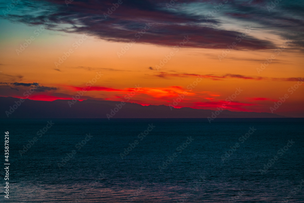 Abstract sunset background, copy space