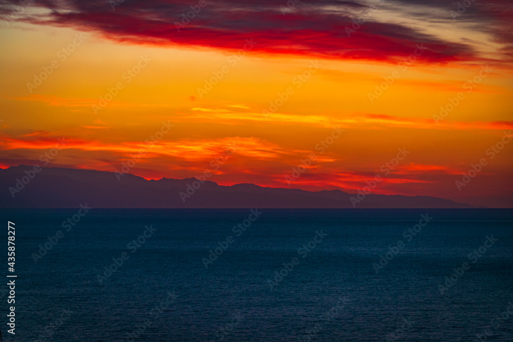 Abstract sunset sky over the sea Abstract sunset sky over the sea