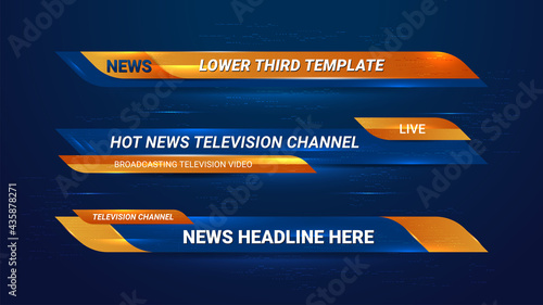 Graphic set of Broadcast News Lower Thirds Banner