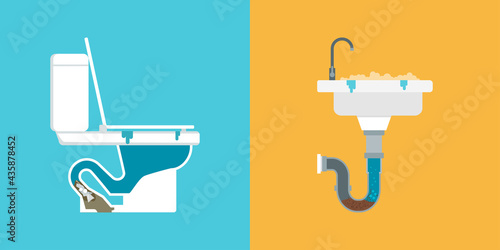 Clogged toilet and sink: drain problems photo