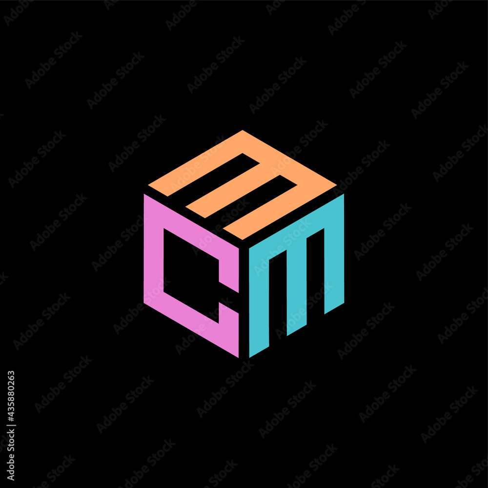 Hexagon logo with the letters mcm design Vector Image