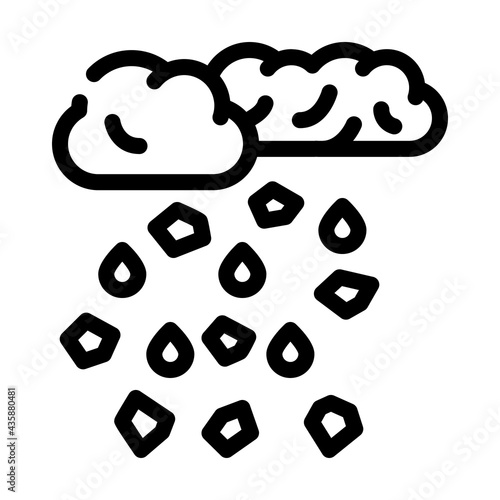 hail disaster line icon vector. hail disaster sign. isolated contour symbol black illustration