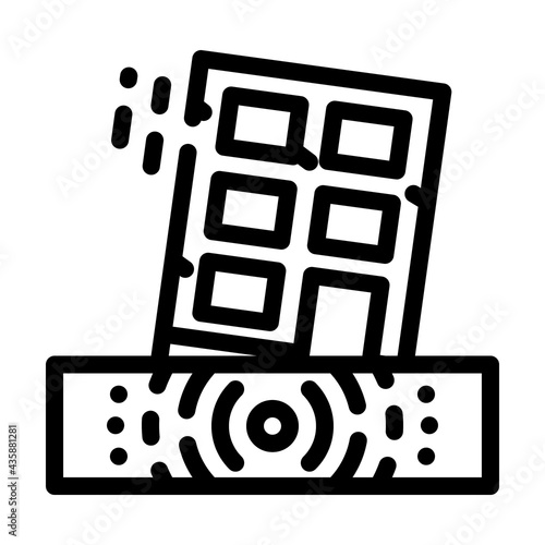earthquake disaster line icon vector. earthquake disaster sign. isolated contour symbol black illustration