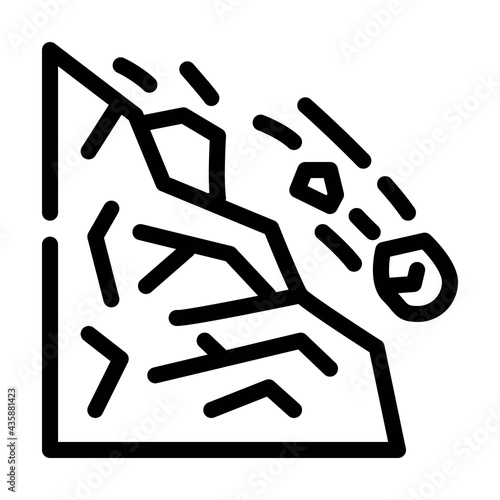 landslide disaster line icon vector. landslide disaster sign. isolated contour symbol black illustration