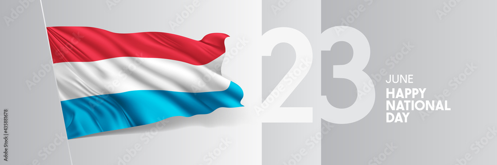 Fototapeta premium Luxembourg happy national day greeting card, banner vector illustration