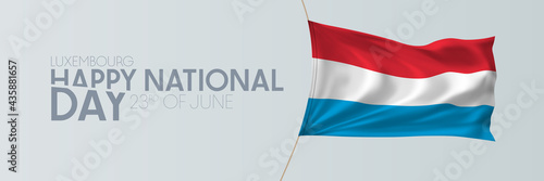 Luxembourg national day vector banner, greeting card.