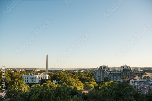 DC skyline with view of the White House and the Washington Monument