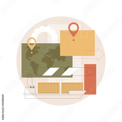 Export control abstract concept vector illustration. Licensing services, export of goods, software and technology, national security, warehouse storage, logistic industry, cargo abstract metaphor.