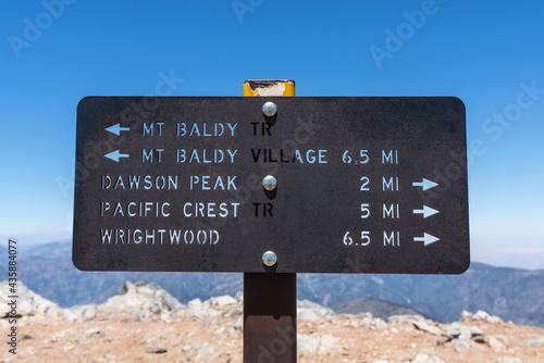 View of trail sign on the s...