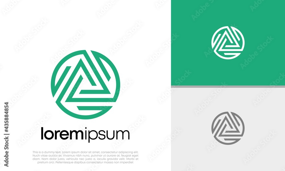 Innovative high tech logo template. Template label for blockchain technology. Initial A. Technology Logo.	
