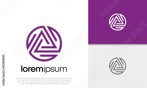 Innovative high tech logo template. Template label for blockchain technology. Initial A. Technology Logo.	
