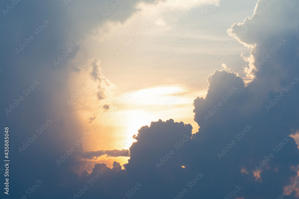 Bright sunlight shining through the clouds. Bright sunlight shining through the clouds.