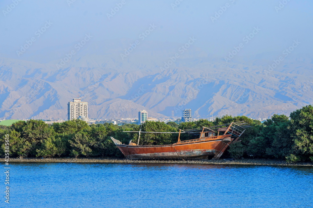 Obraz premium Panorama of Ras Al Khaimah lagoones.