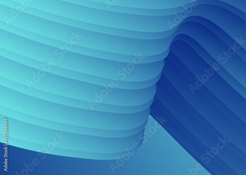 Abstract gradient waves background and folds. 3D illustration in gentle pastel colors.