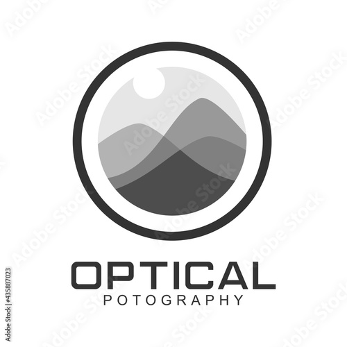 optical photography logo design vector