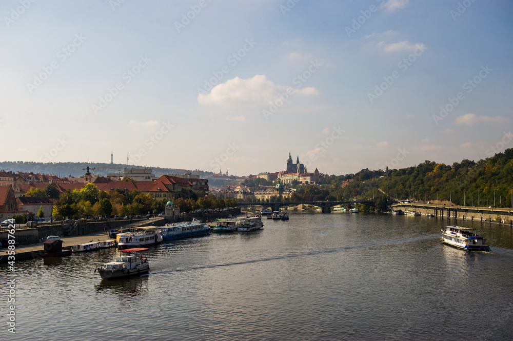 Bridges across the Vlatva River in Prague, Czech Republic