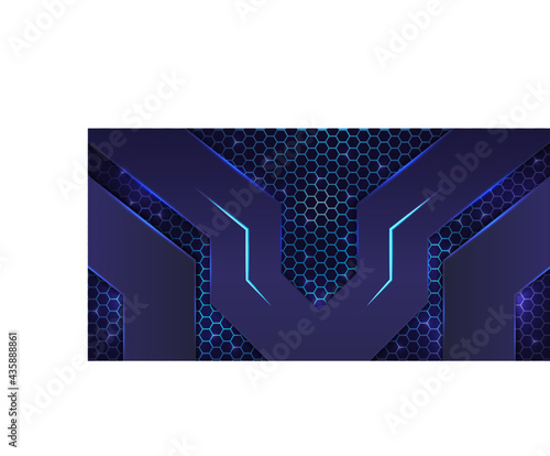 Black and Blue abstract esports gaming background wallpaper with hexagone pattern