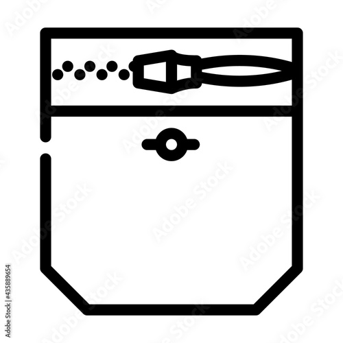 zipper lock pocket line icon vector. zipper lock pocket sign. isolated contour symbol black illustration