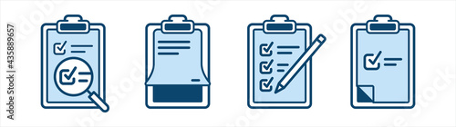 Simple Set of Clipboard Related Vector Line Icons. Checkist icon image, Filled Clipboard icon, Checklist.