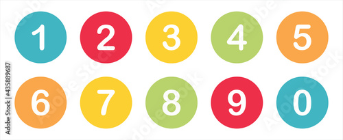 Bullet points, Filled points info markers, Triangle icon arrow set, Number, Flags, 0, 1 to 9, Flat, design, isolated, vector.