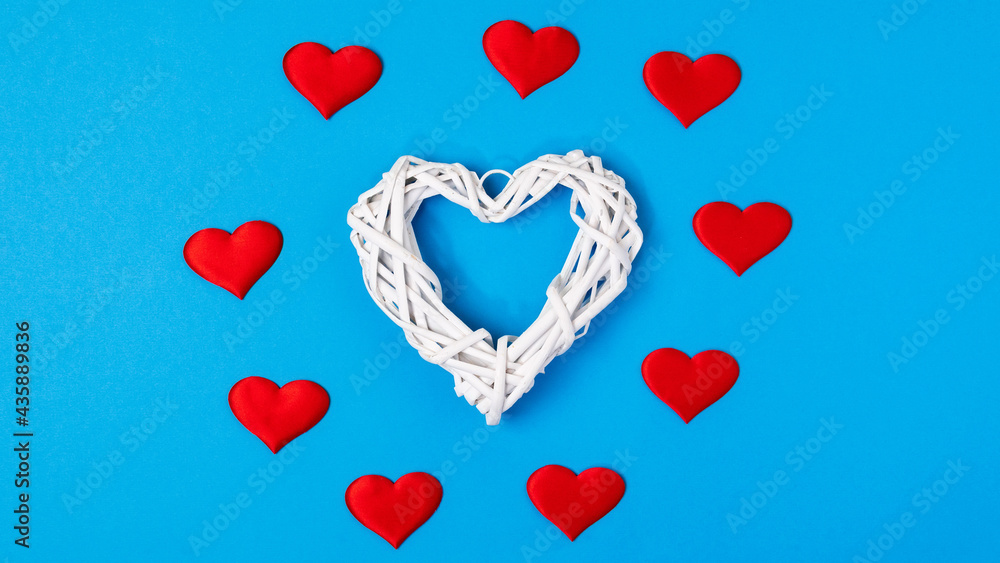 Heart beats against a blue background. Can be used on Valentines Day or Mothers Day.
