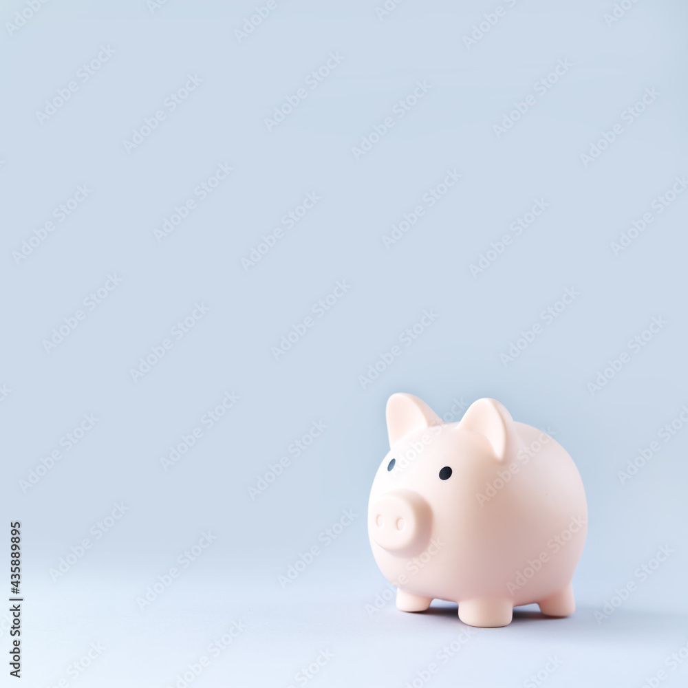 Piggy bank background and saving money concept