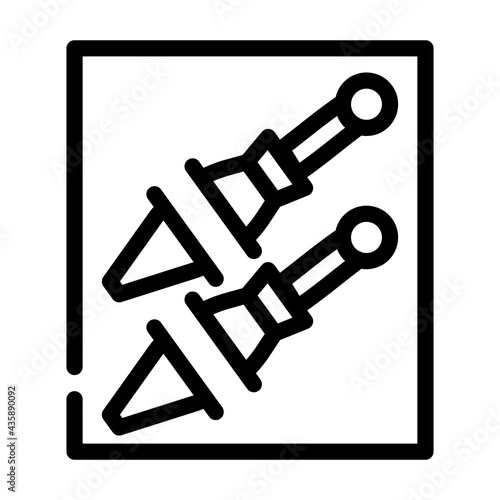 knife pocket line icon vector. knife pocket sign. isolated contour symbol black illustration