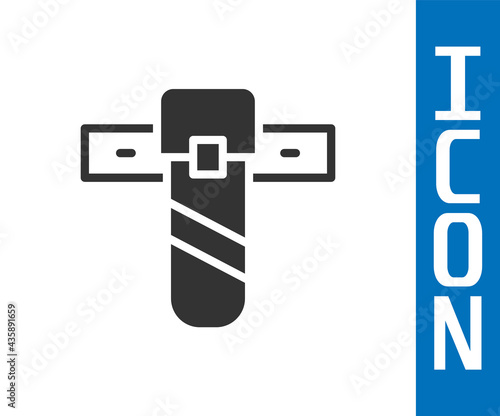 Grey Knife holster icon isolated on white background. Vector