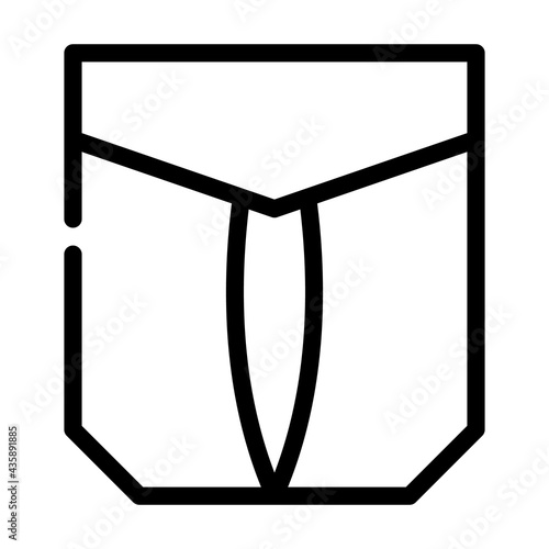outside pocket line icon vector. outside pocket sign. isolated contour symbol black illustration