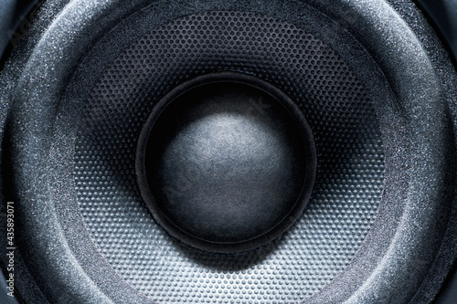 Fotografie Audio speaker or music column black close up