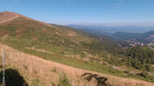 Landscape of Dragobrat ski resort in summer. photo