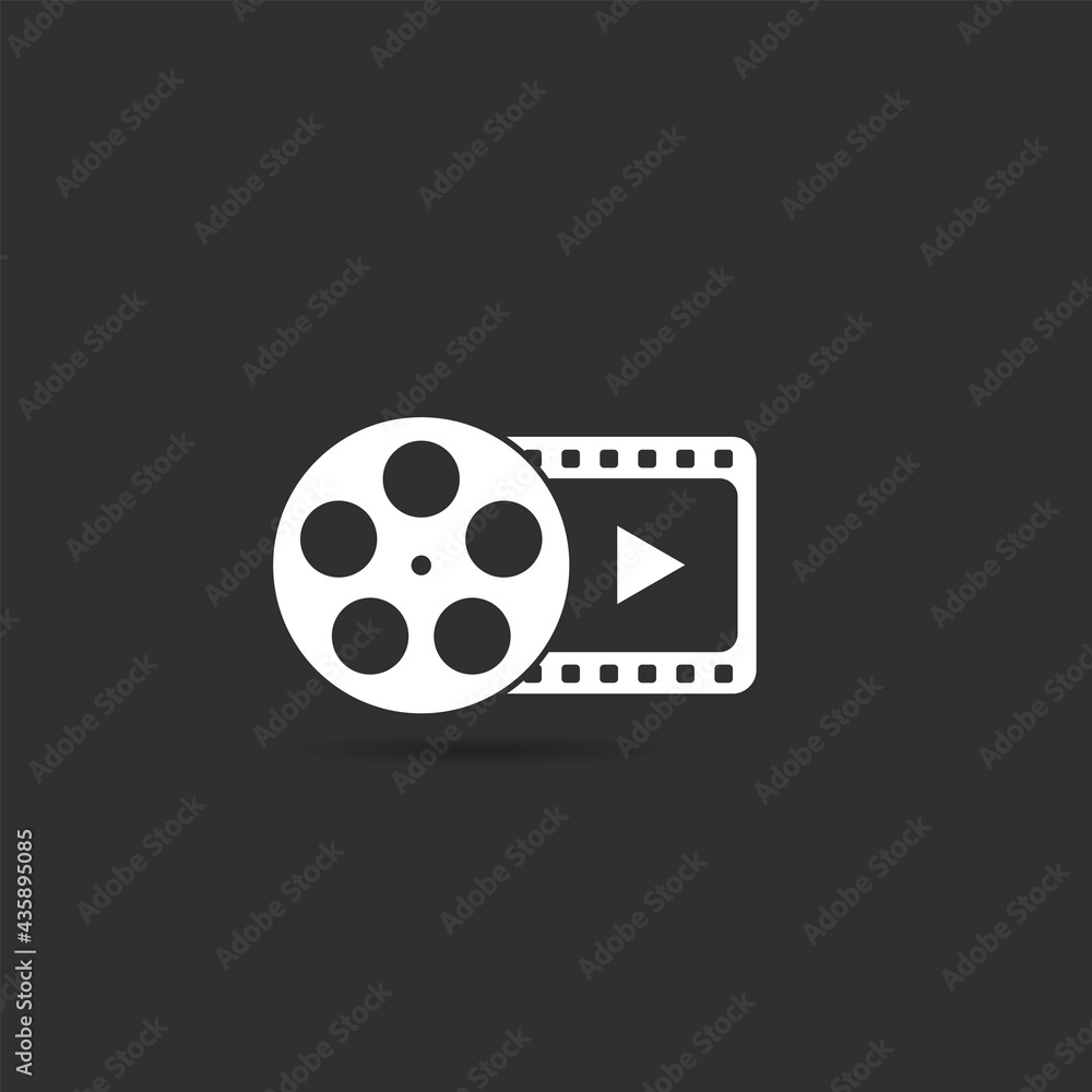 Film roll logo with keyframe web icon. Eps 10