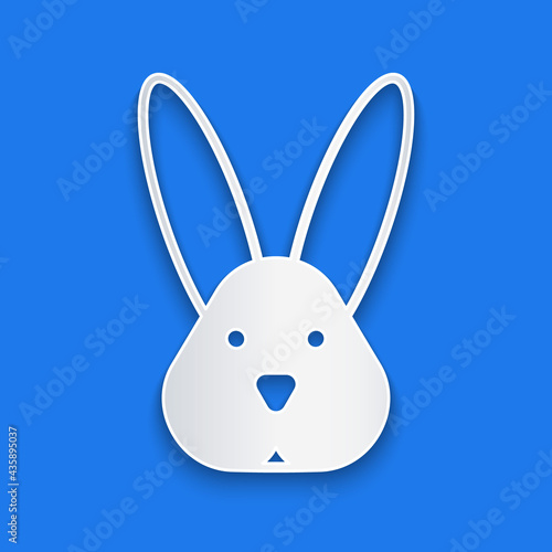 Paper cut Animal cruelty free with rabbit icon isolated Paper cut background. Paper art style. Vector