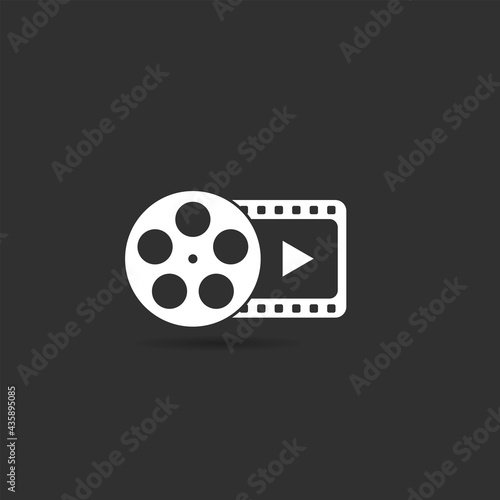 Film roll logo with keyframe web icon. Eps 10