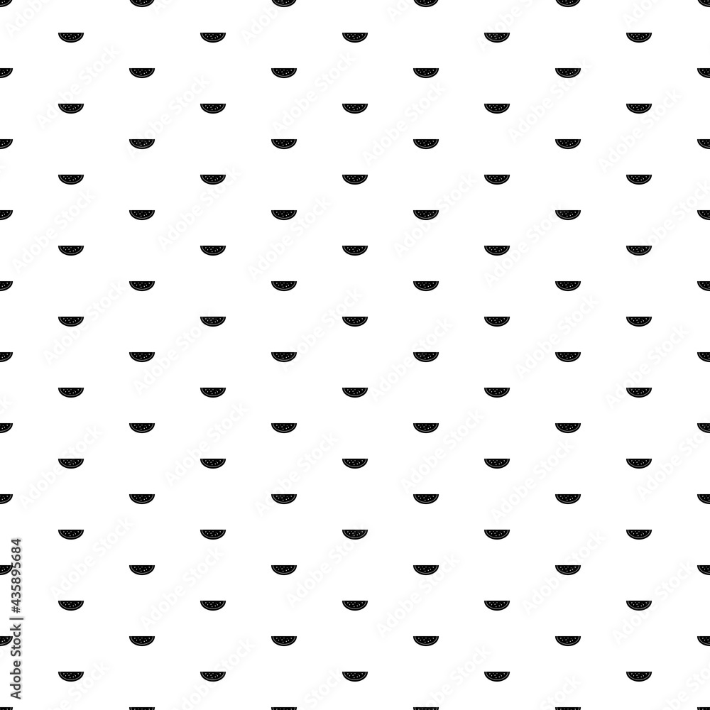 Square seamless background pattern from geometric shapes. The pattern is evenly filled with black watermelon piece symbols. Vector illustration on white background Square seamless background pattern from geometric shapes. The pattern is evenly filled with black watermelon piece symbols. Vector illustration on white background