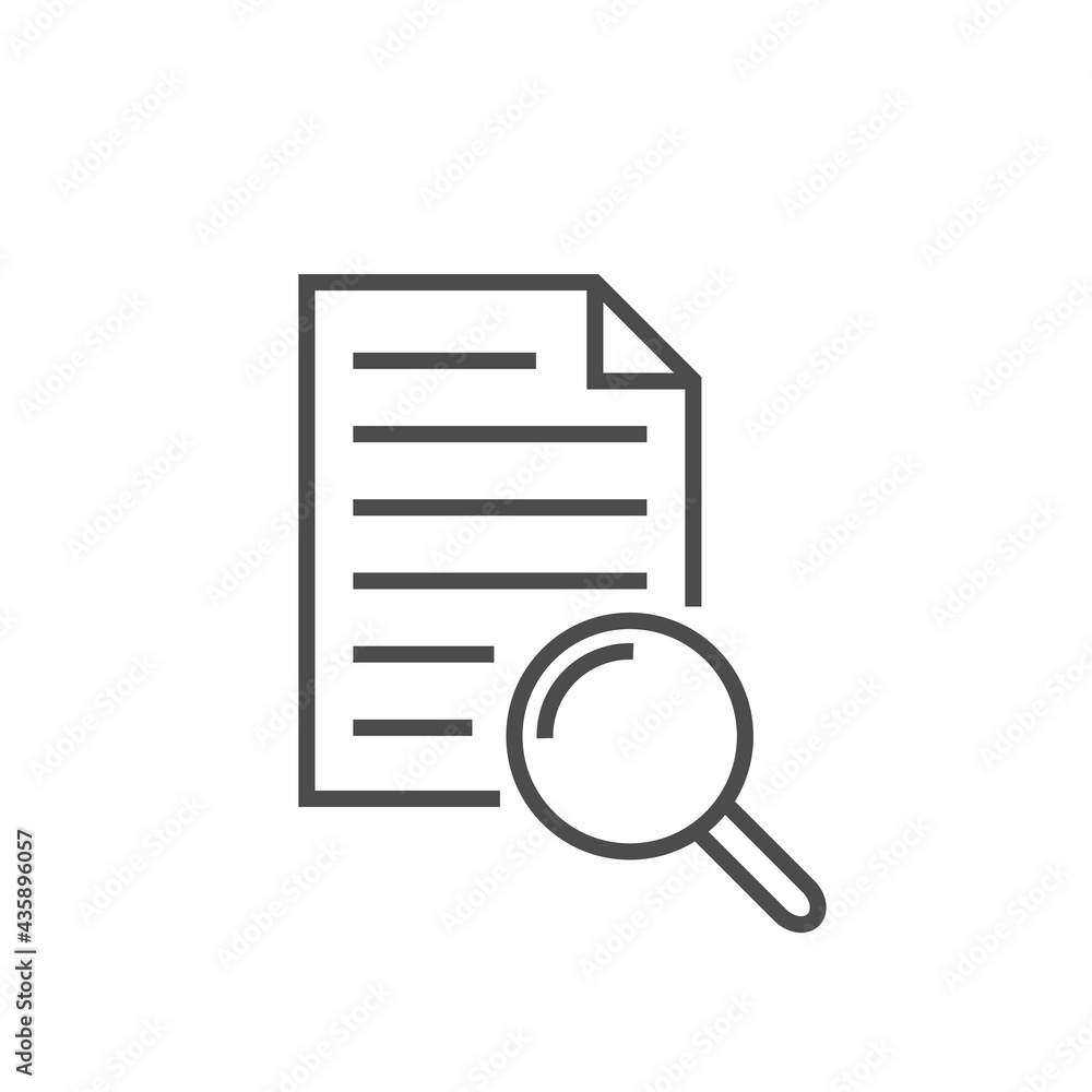 Document With Magnifying Glass Icon Business concept. Document With Magnifying Glass Icon Business concept.