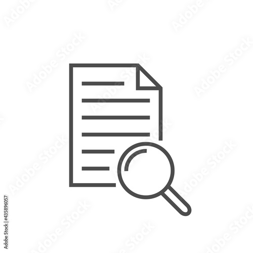 Document With Magnifying Glass Icon Business concept.
