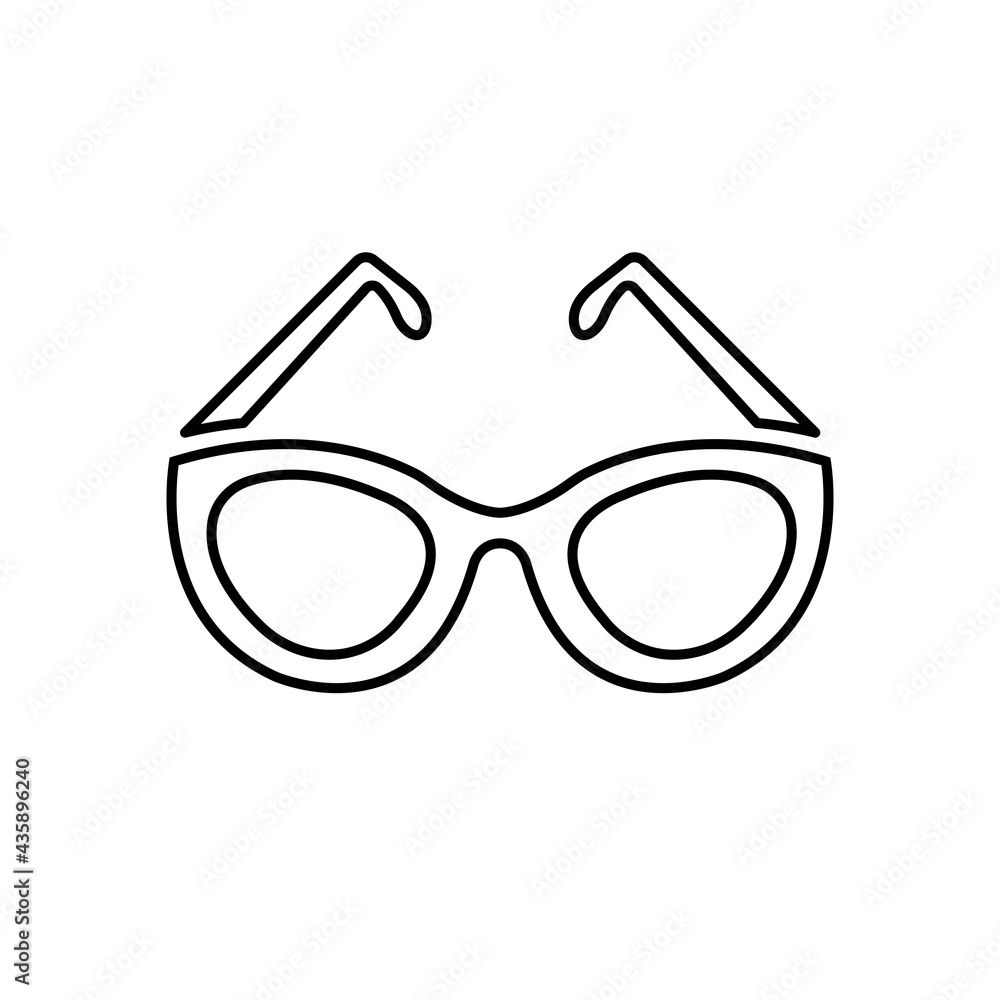 Eyeglasses black line icon. Glasses for eyesight or sunscreen. Trendy flat isolated symbol used for: illustration, outline, logo, mobile, app, emblem, design, web, dev, ui, ux, gui. Vector EPS 10 Eyeglasses black line icon. Glasses for eyesight or sunscreen. Trendy flat isolated symbol used for: illustration, outline, logo, mobile, app, emblem, design, web, dev, ui, ux, gui. Vector EPS 10