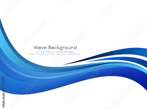 Stylish elegant blue wave design background