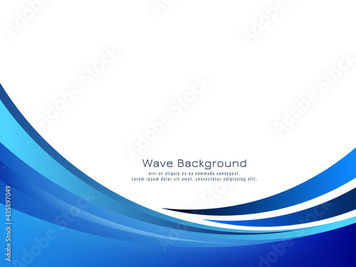 Abstract decorative blue wave design background