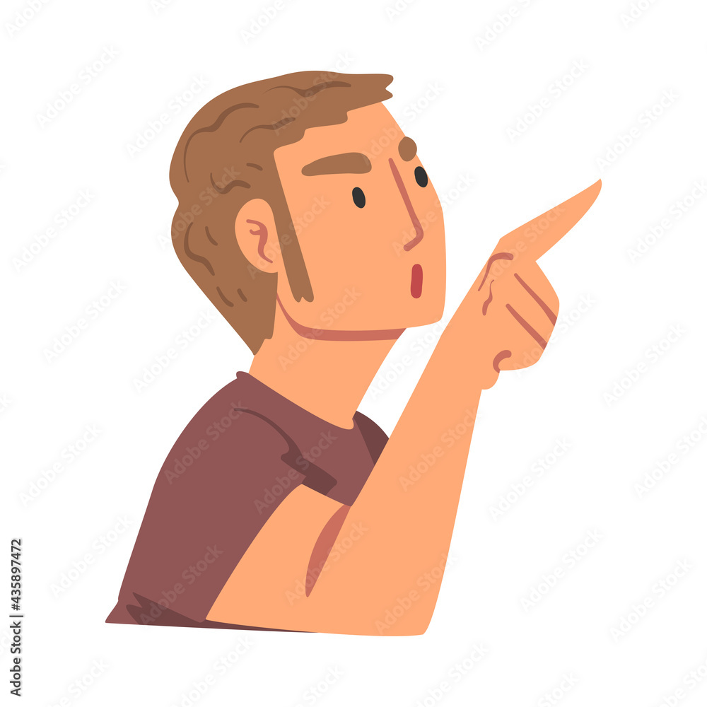 Aggressive Man Pointing with his Finger, Person Expressing Disagreement or Disapproval Emotions Cartoon Vector Illustration Aggressive Man Pointing with his Finger, Person Expressing Disagreement or Disapproval Emotions Cartoon Vector Illustration