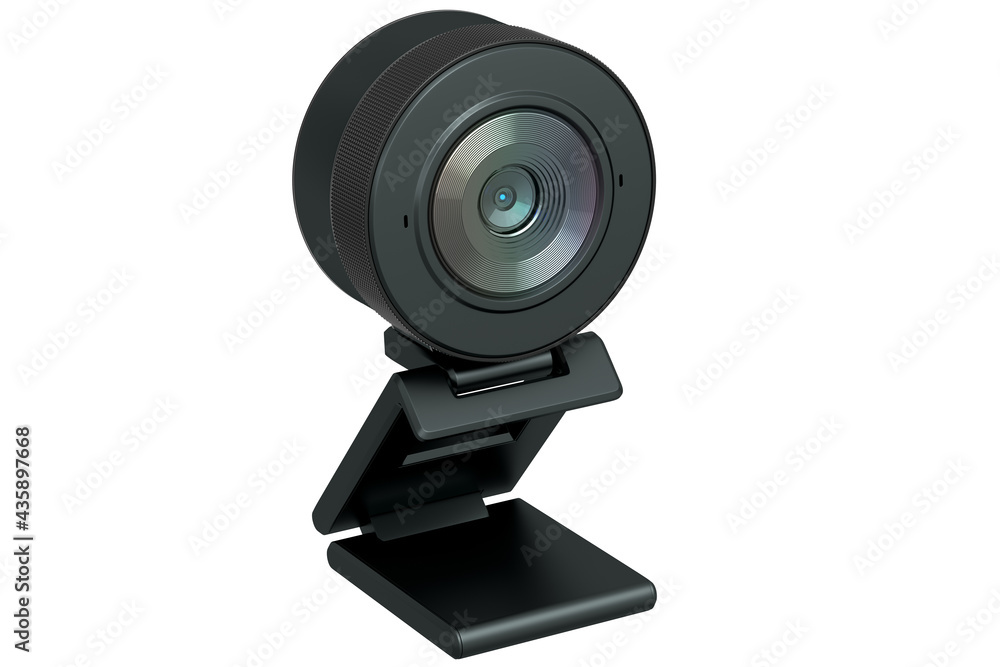 Web camera on stand for online video chat and conference on white background Web camera on stand for online video chat and conference on white background